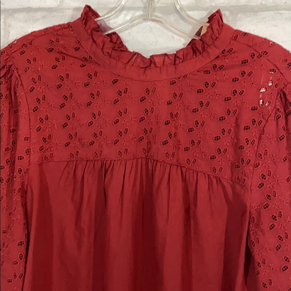 Madewell pierced eyelet ruffle blouse size Small - Picture 4 of 14